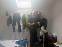 trocknen unserer nassen Klamotten in Kobarit : 3.Tag, MTB, Transslovenia 2014