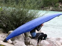 hier hat ein Kanute wohl Angst vor dem Regen : 4.Tag, MTB, Transslovenia 2014